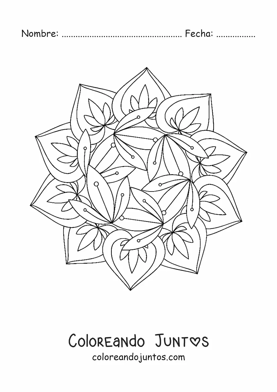 Imagen para colorear de mandala relajante