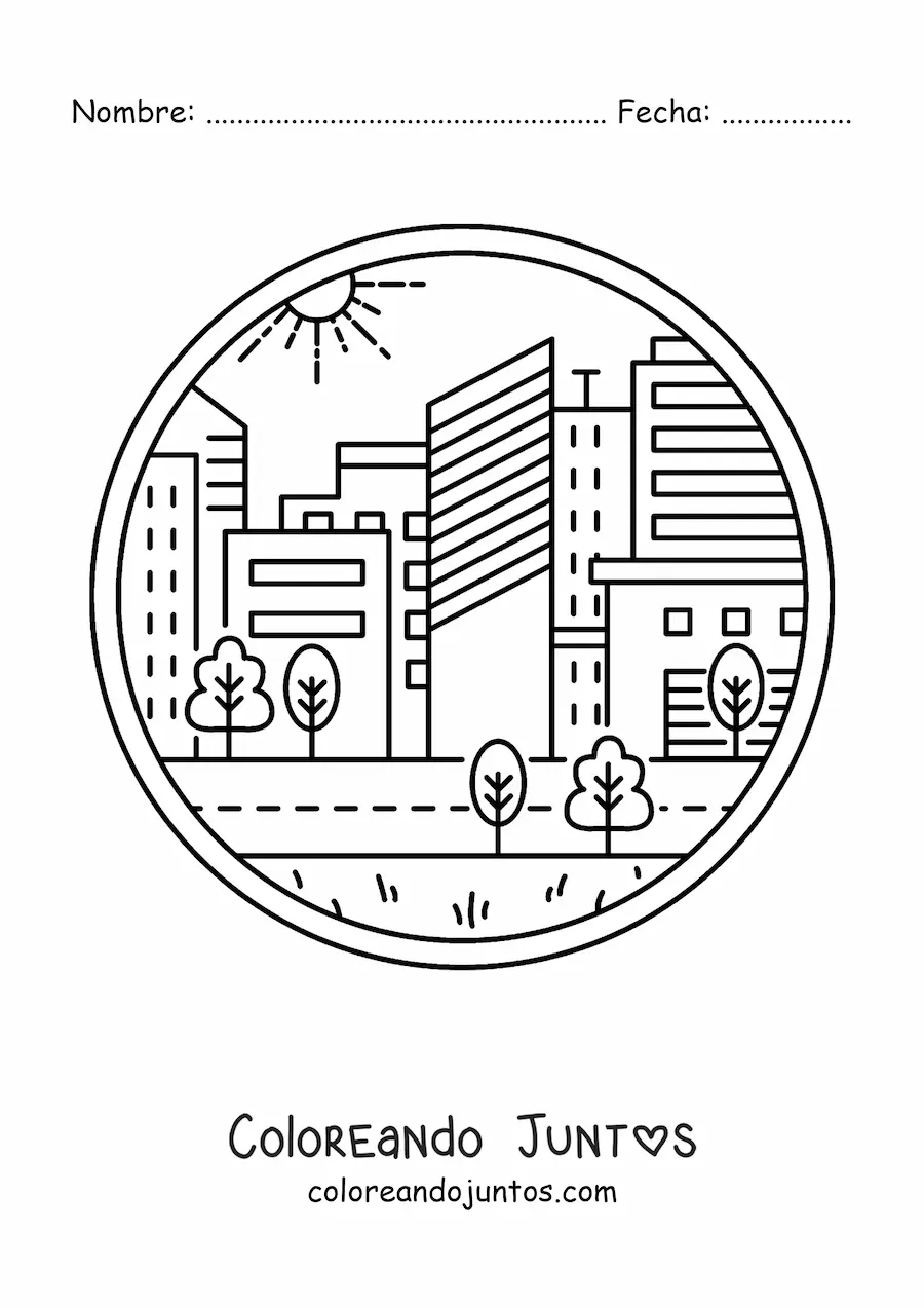 Imagen para colorear de una ciudad