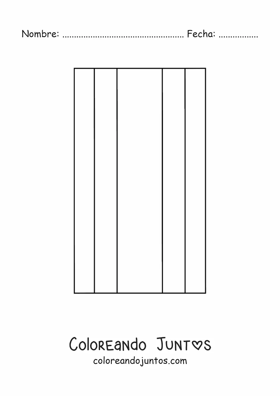 Imagen para colorear de la bandera de Costa Rica vertical
