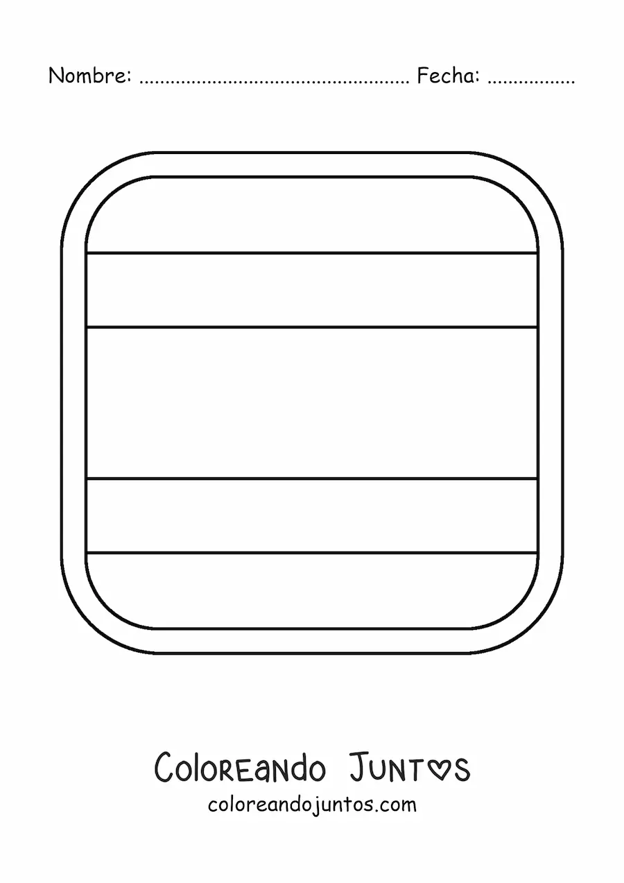 Imagen para colorear de la bandera de Costa Rica en emoji cuadrado