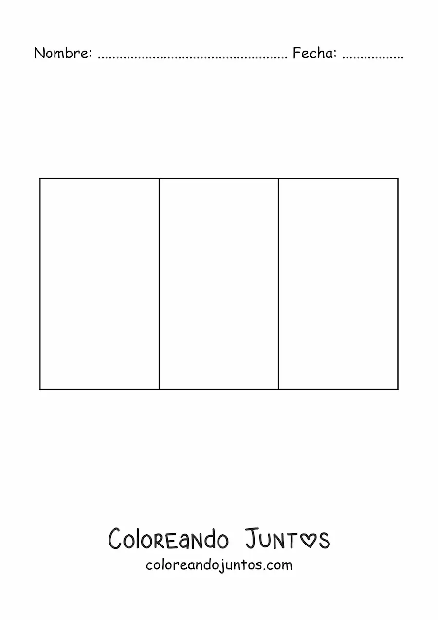 Imagen para colorear de la bandera de Francia horizontal