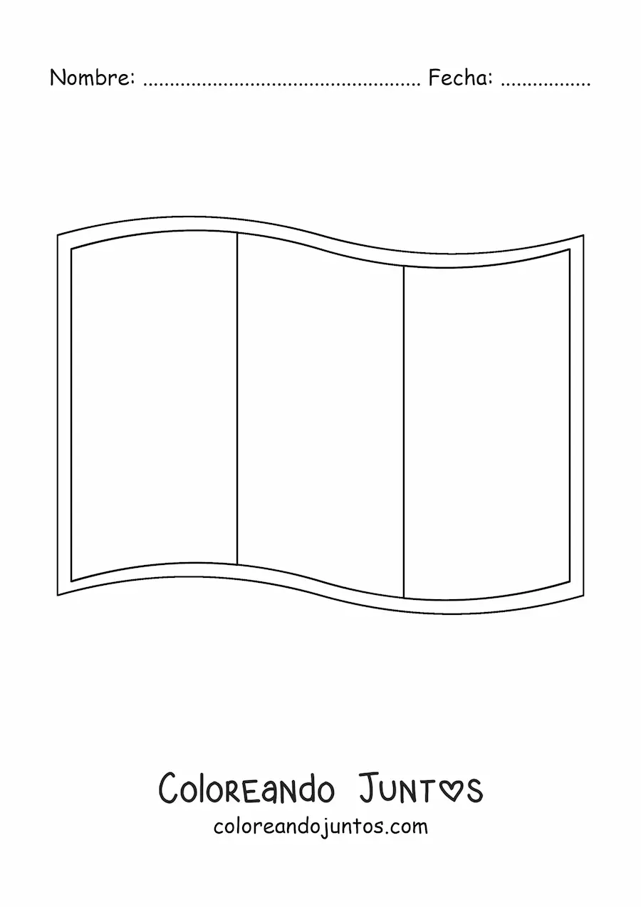 Imagen para colorear de bandera de italia ondeando