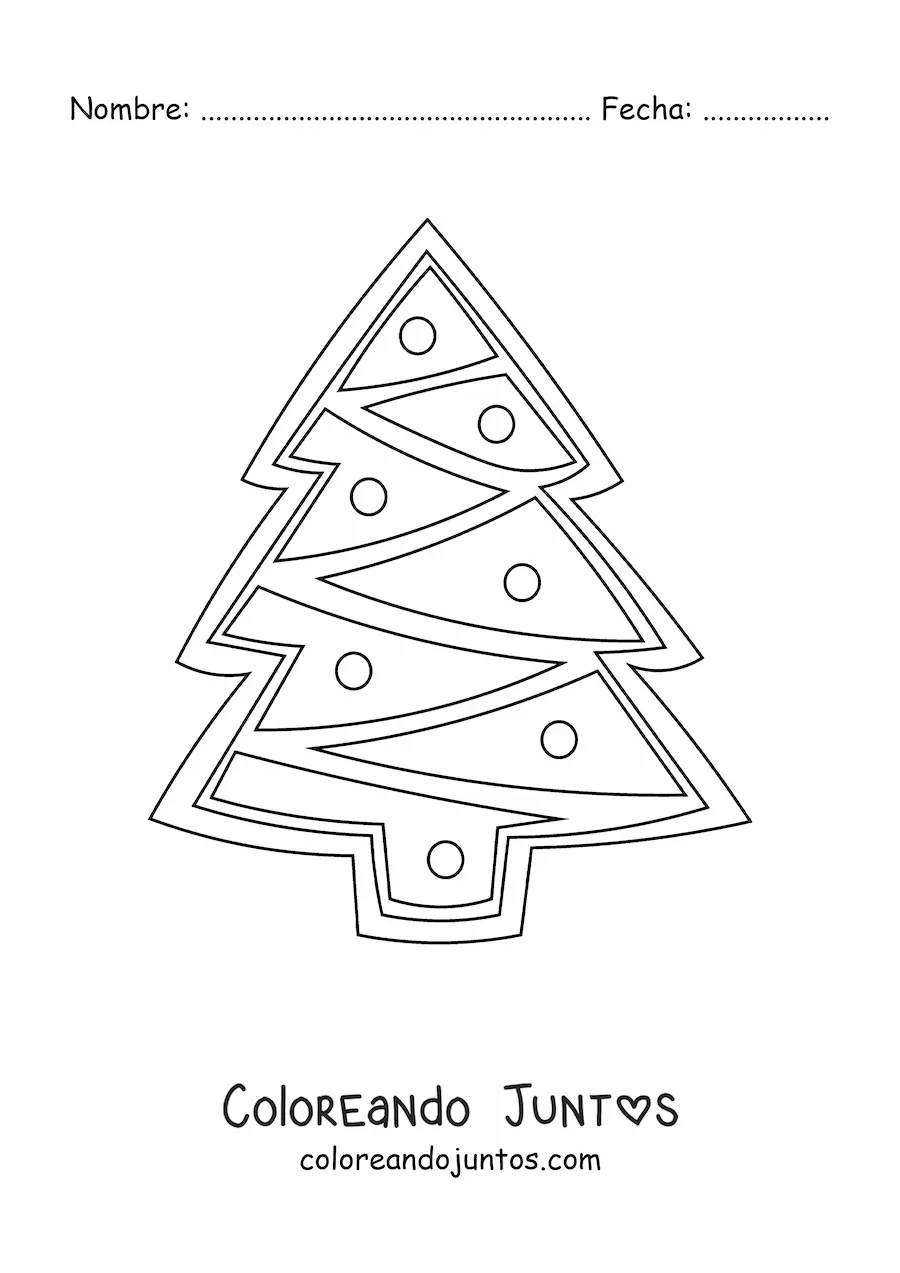 Imagen para colorear de una galleta con forma de arbolito de Navidad
