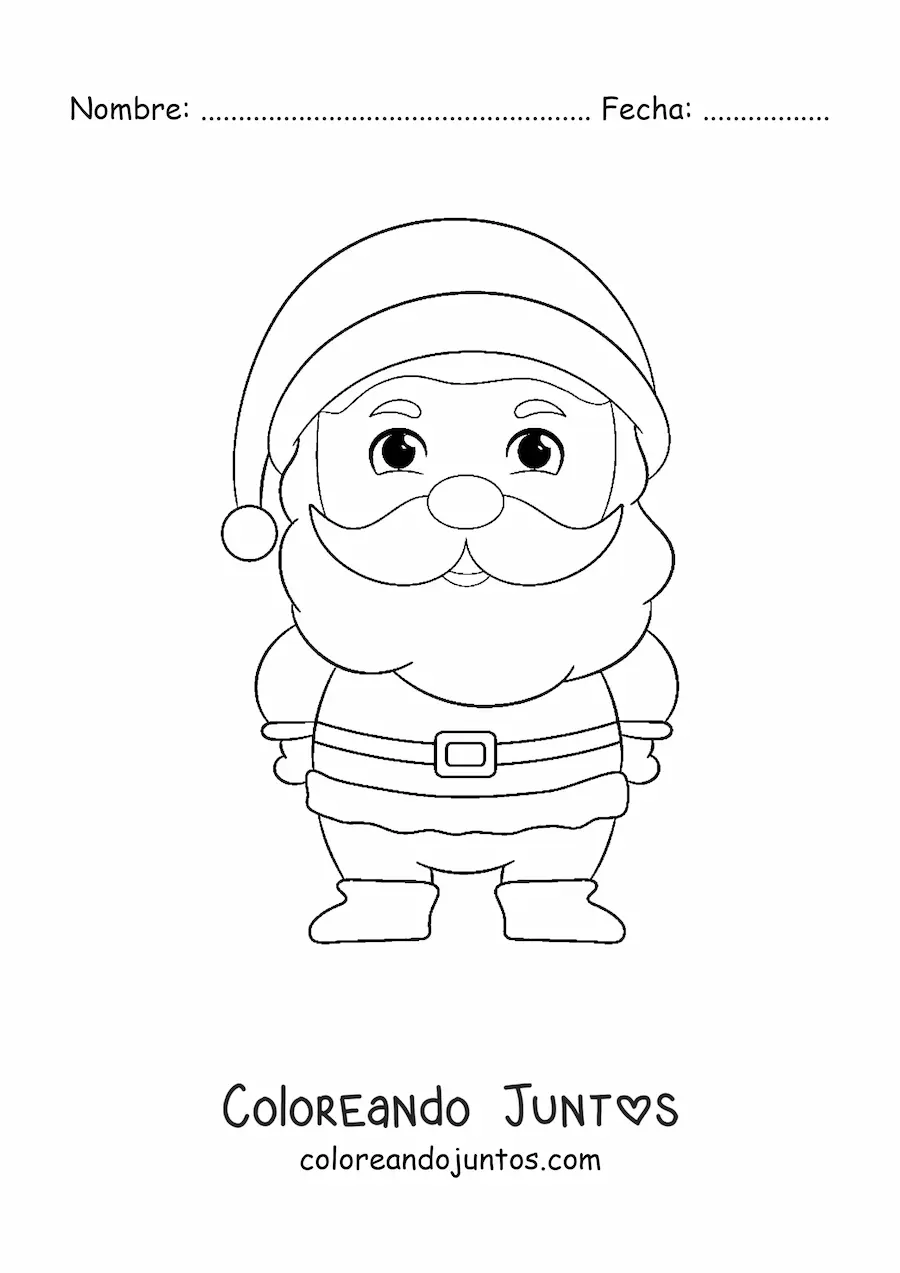 Imagen para colorear de San Nicolás kawaii