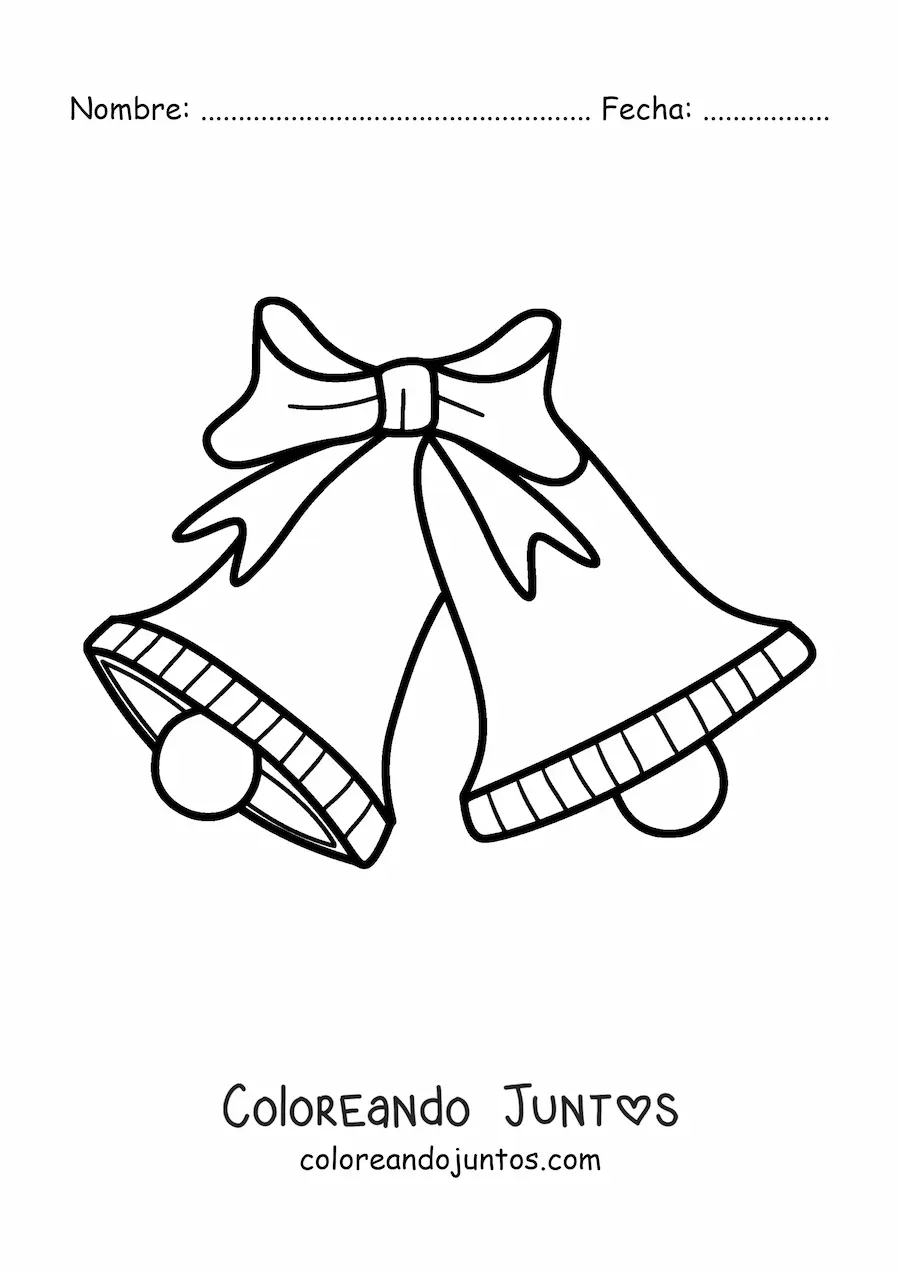Imagen para colorear de 2 campanas navideñas