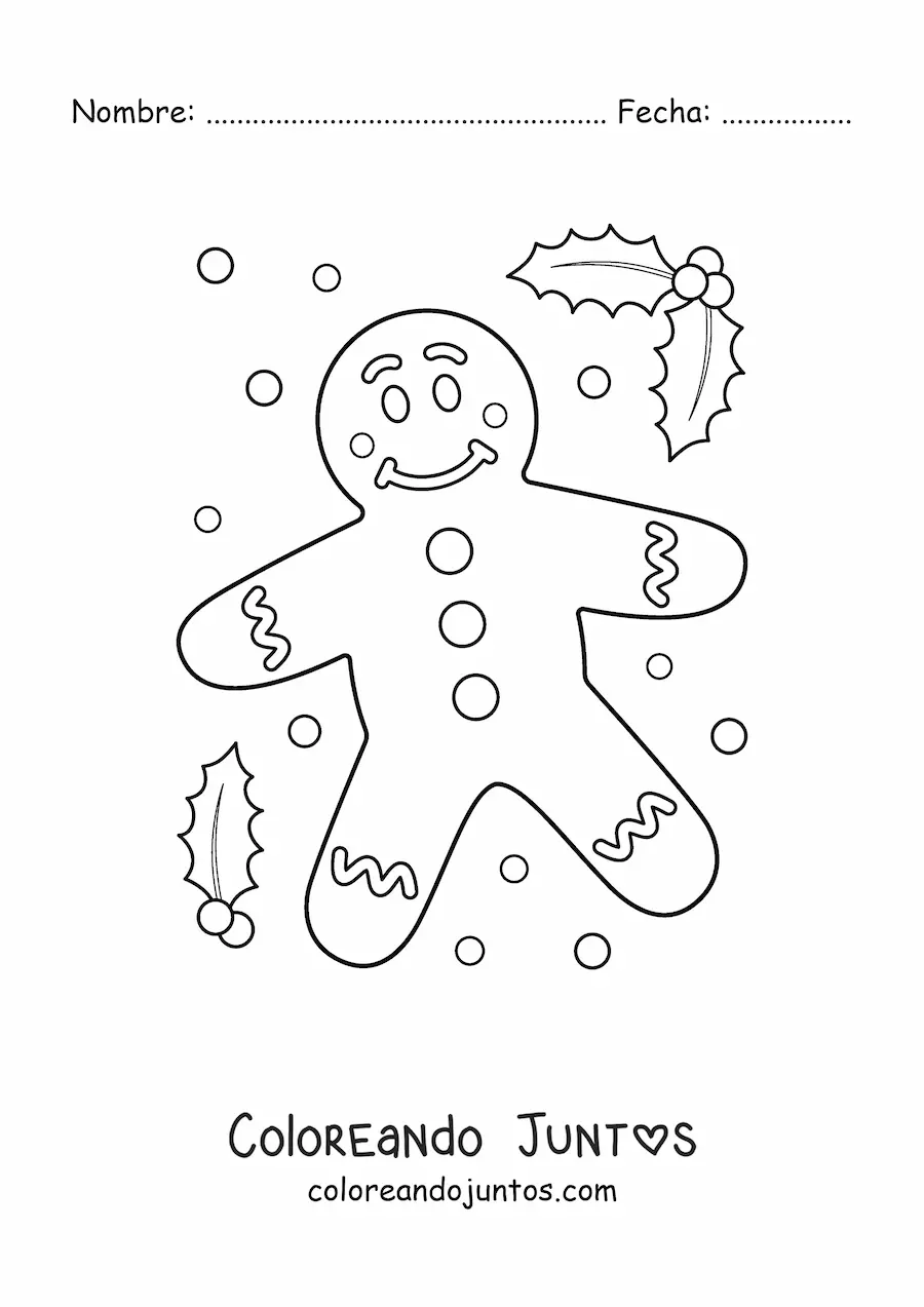 Imagen para colorear de hombre de jengibre grande