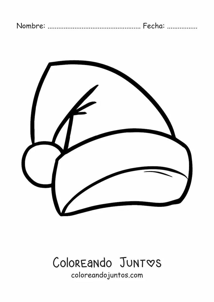Imagen para colorear de gorro de Santa