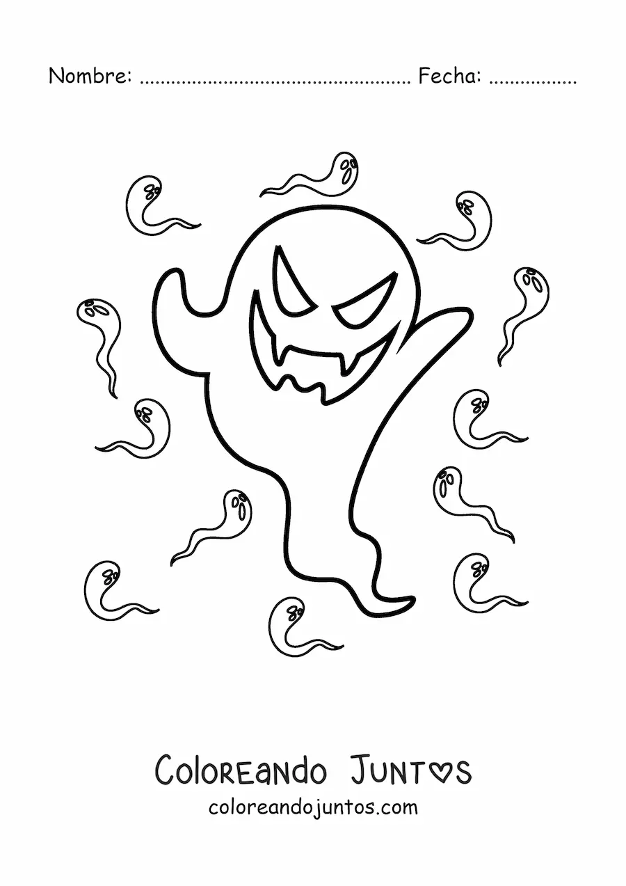 Imagen para colorear de fantasma aterrador