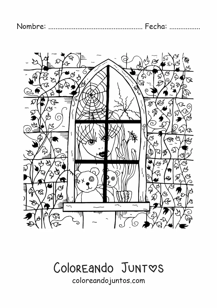 Imagen para colorear de fantasma de terror