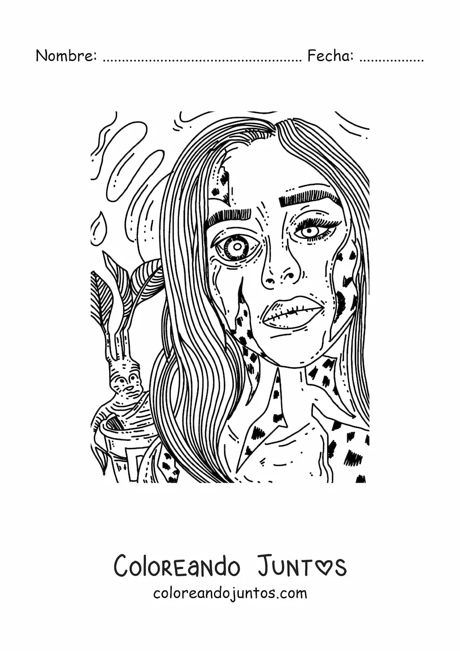Imagen para colorear de muñeca de terror extremo