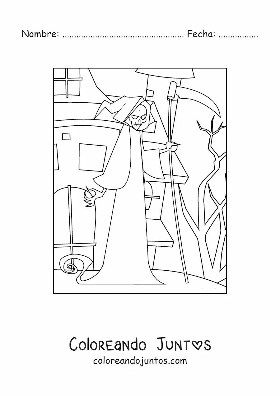 Imagen para colorear de la muerte de terror