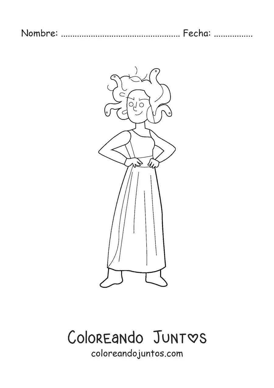 Imagen para colorear de medusa animada