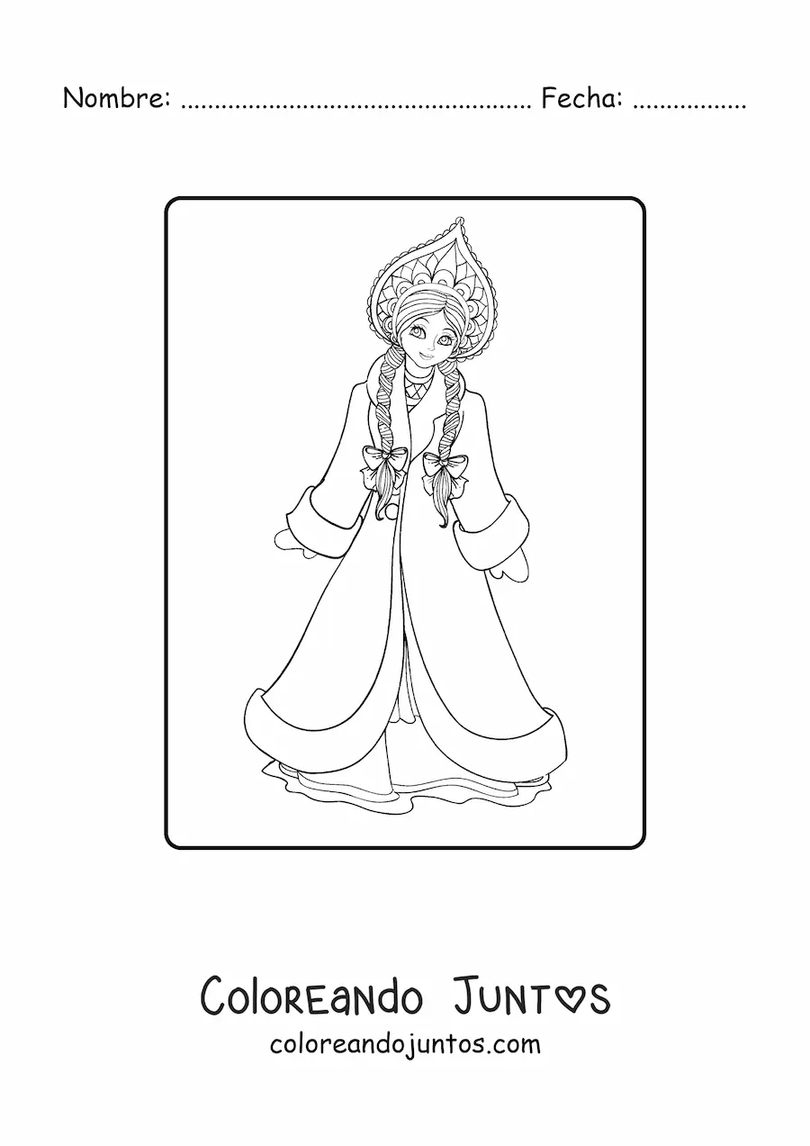 Imagen para colorear de princesa china