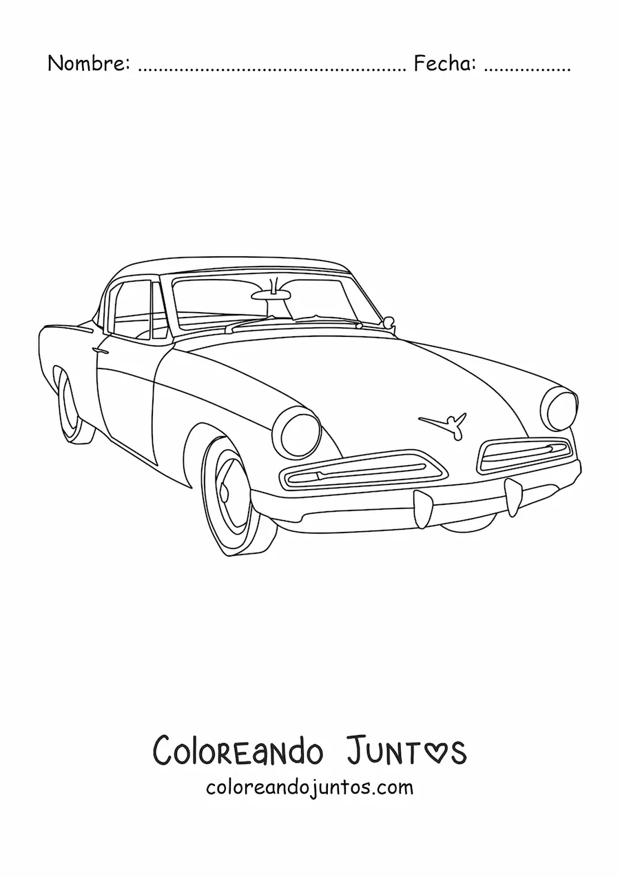 Imagen para colorear de un Studebaker Commander Starlight coupé de 1954
