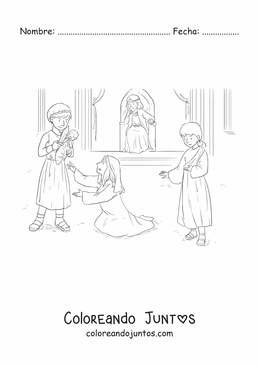 Imagen para colorear de rey y sus súbditos