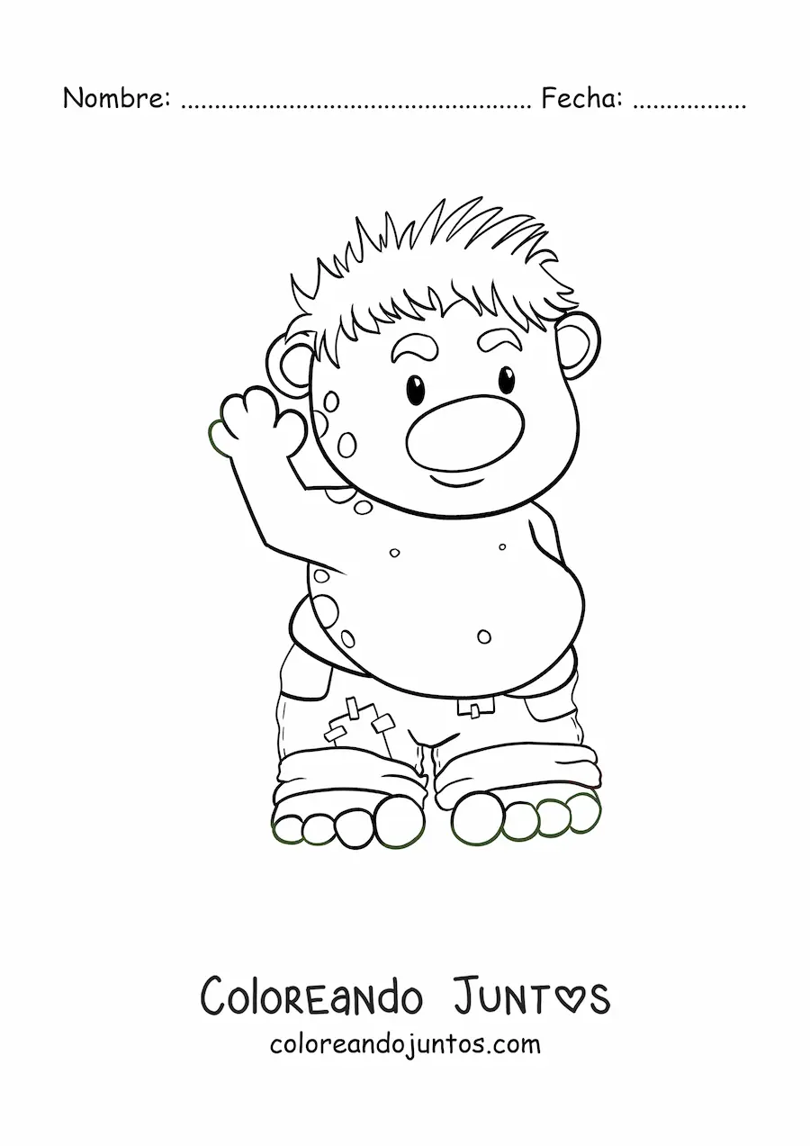 Imagen para colorear de troll animado gracioso grande