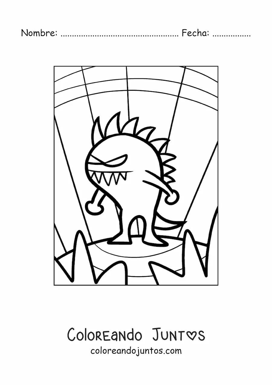 Imagen para colorear de extraterrestre aterrador animado