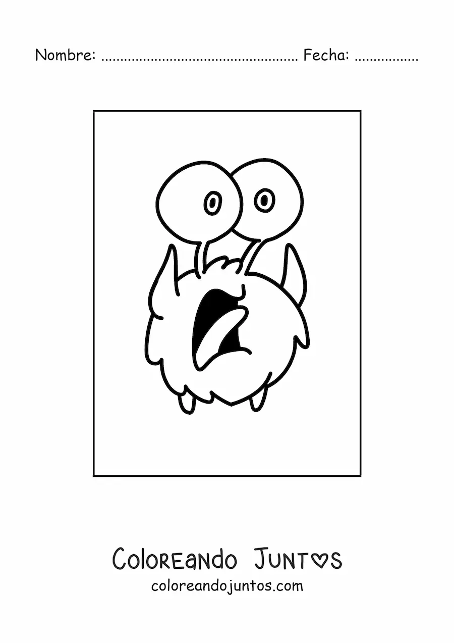 Imagen para colorear de extraterrestre asustado