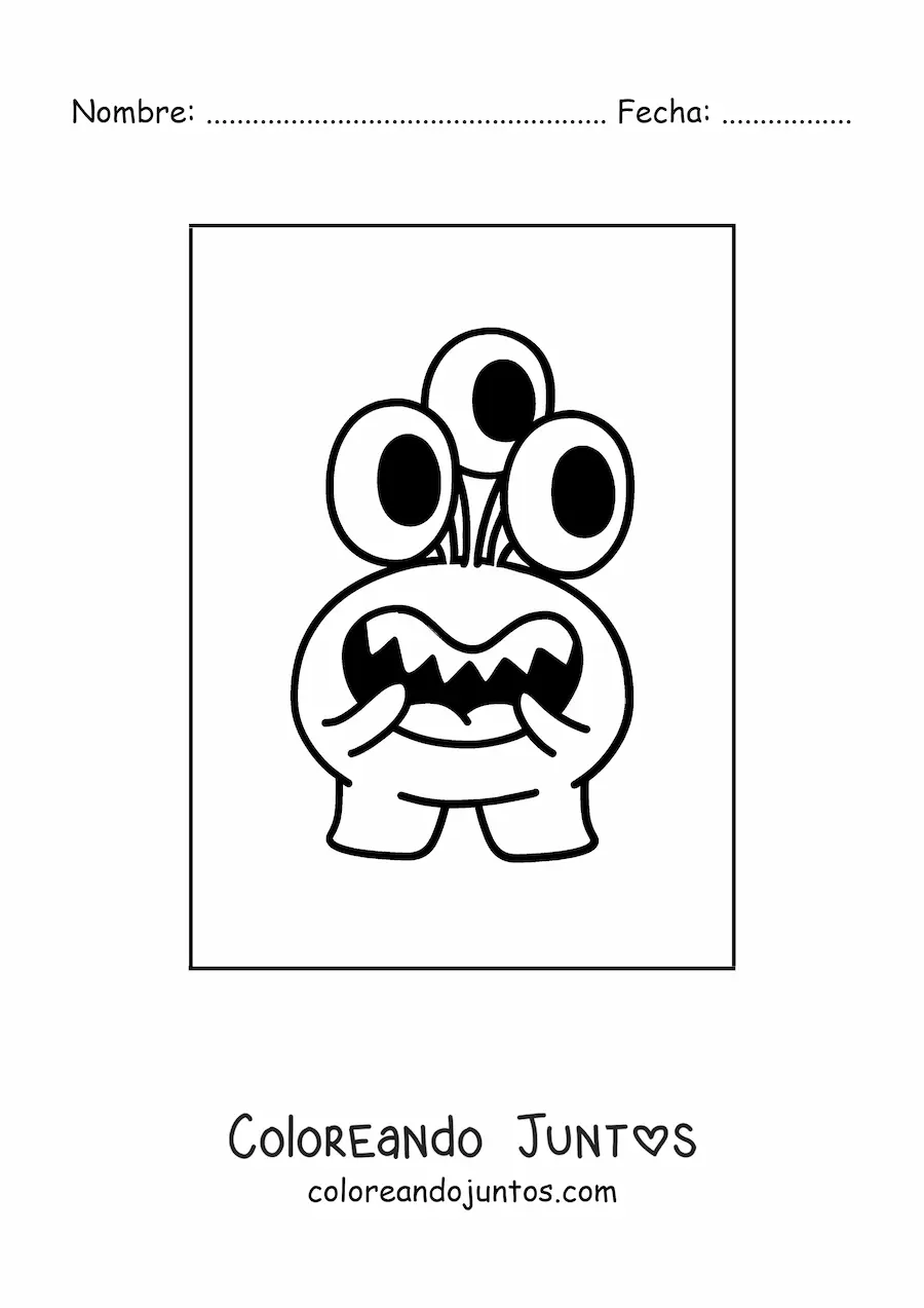 Imagen para colorear de extraterrestre feliz