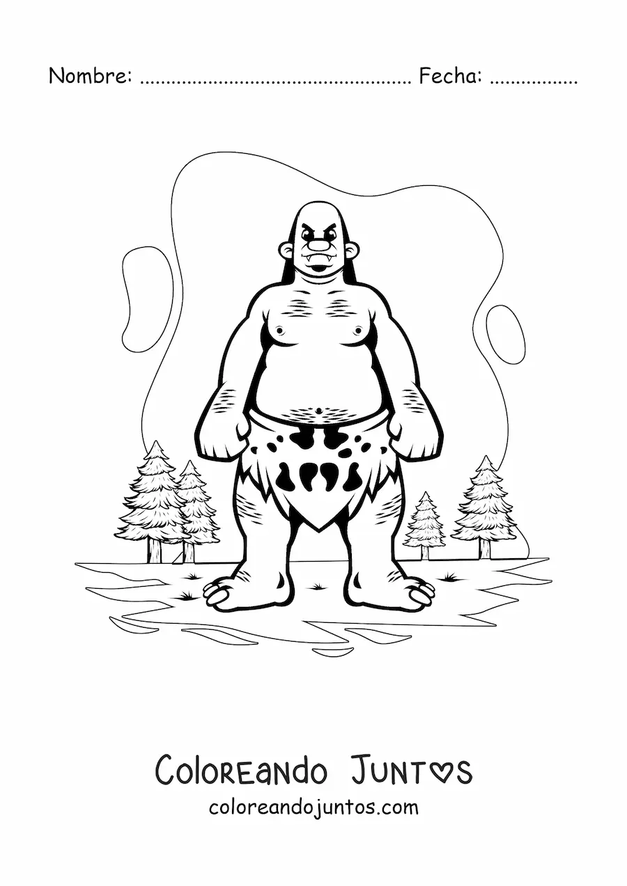 Imagen para colorear de gigante animado