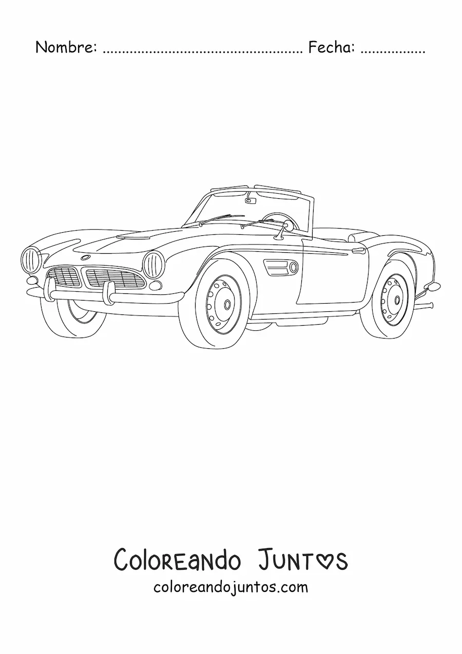 Imagen para colorear de un BMW 507 Roadster