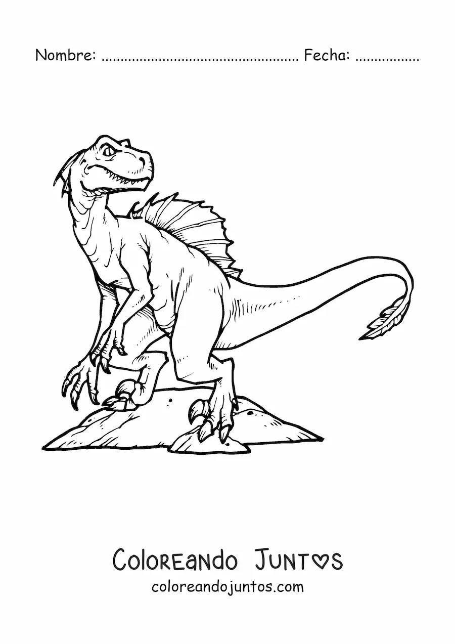 Imagen para colorear de velociraptor de terror