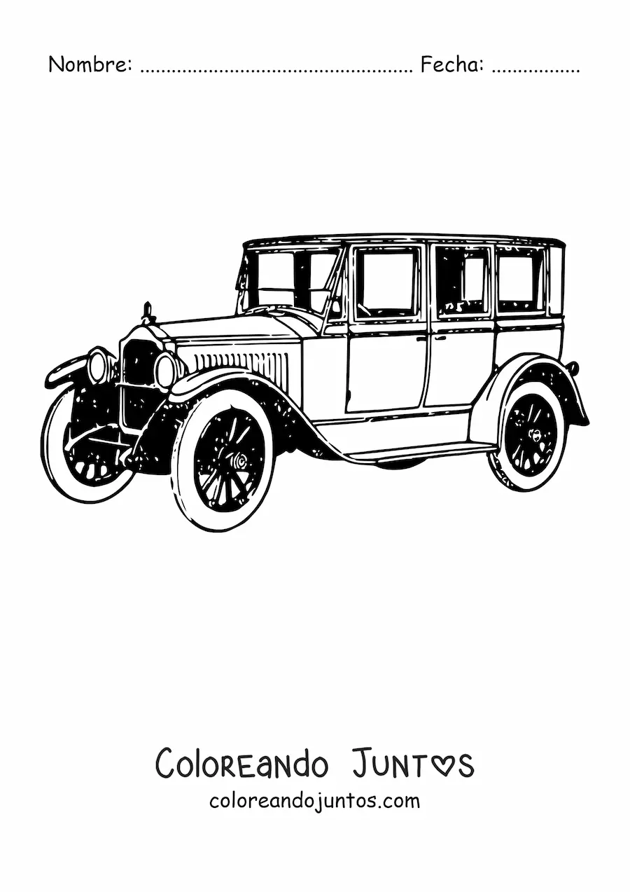 Imagen para colorear de un auto vintage