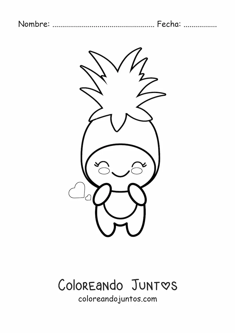 Imagen para colorear de disfraz de piña