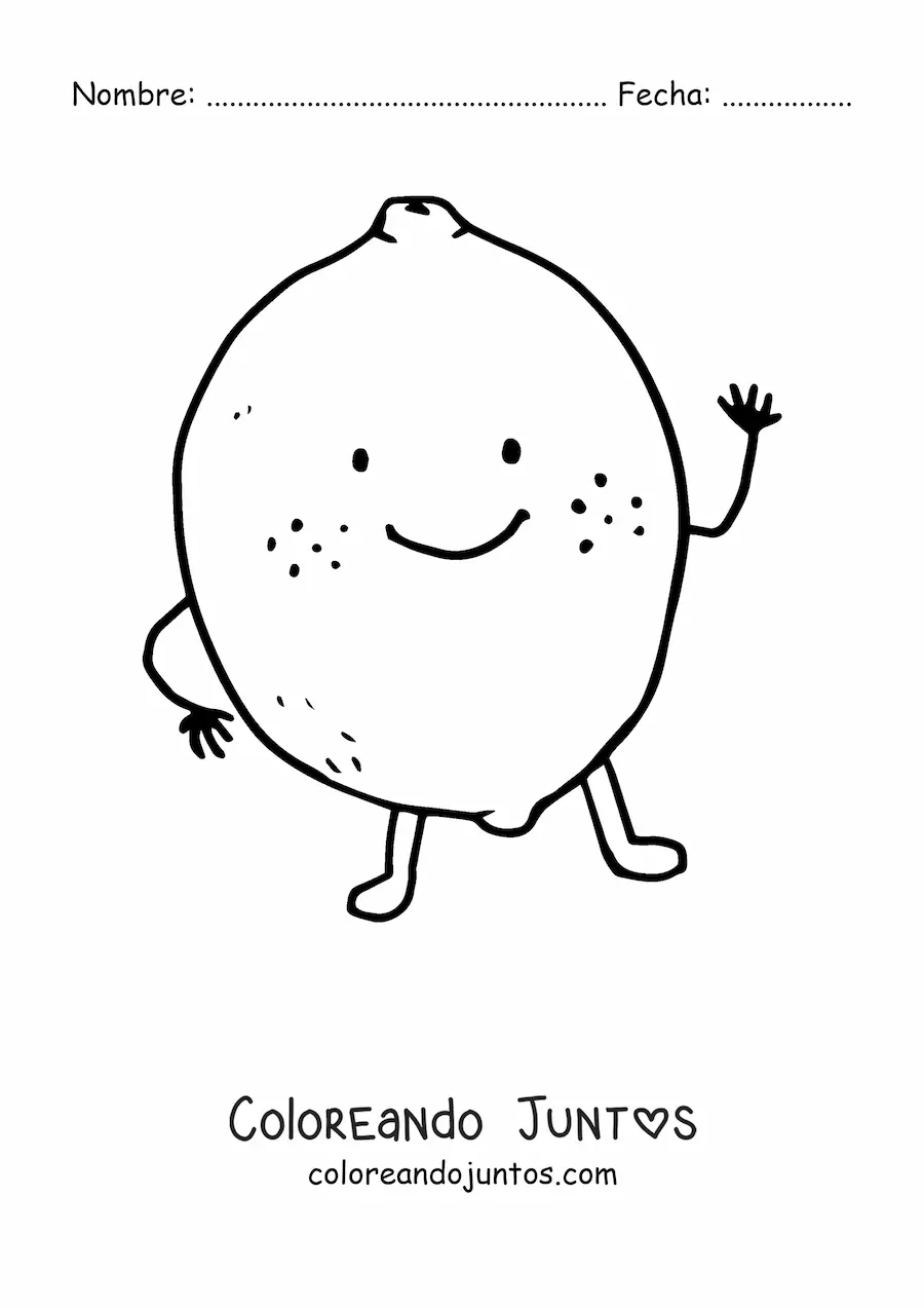 Imagen para colorear de limón animado