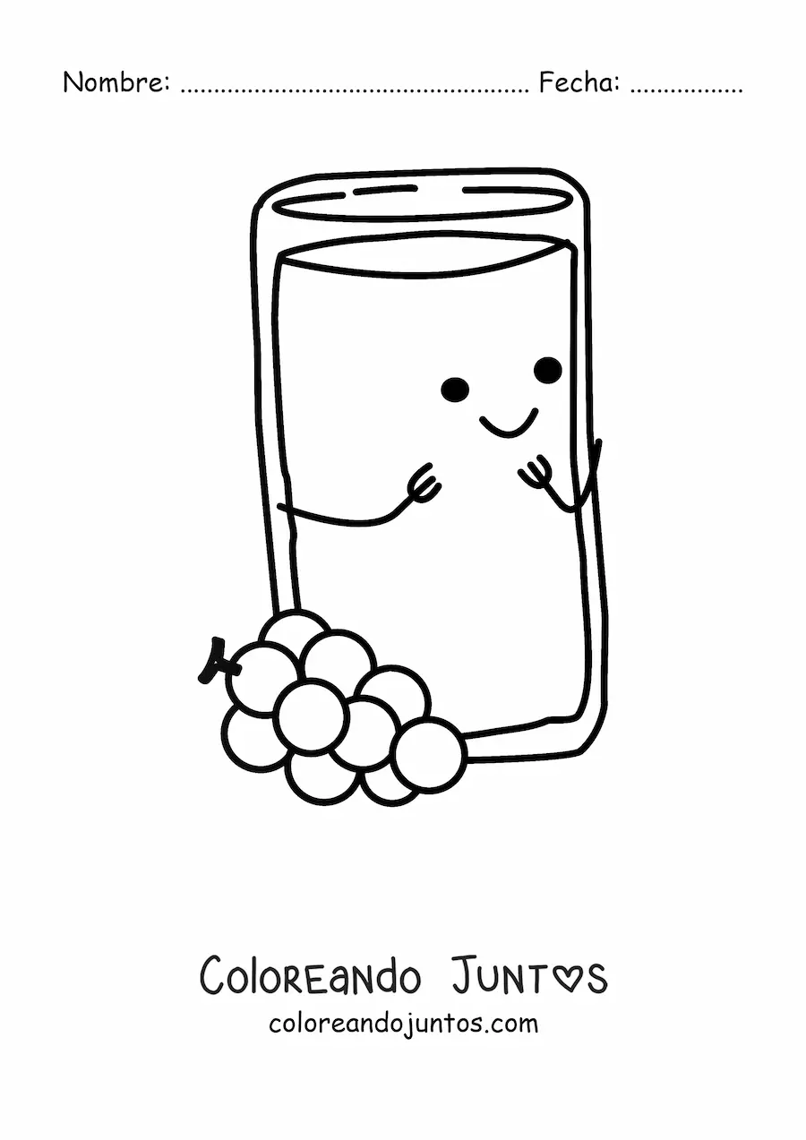 Imagen para colorear de jugo de uva bonito
