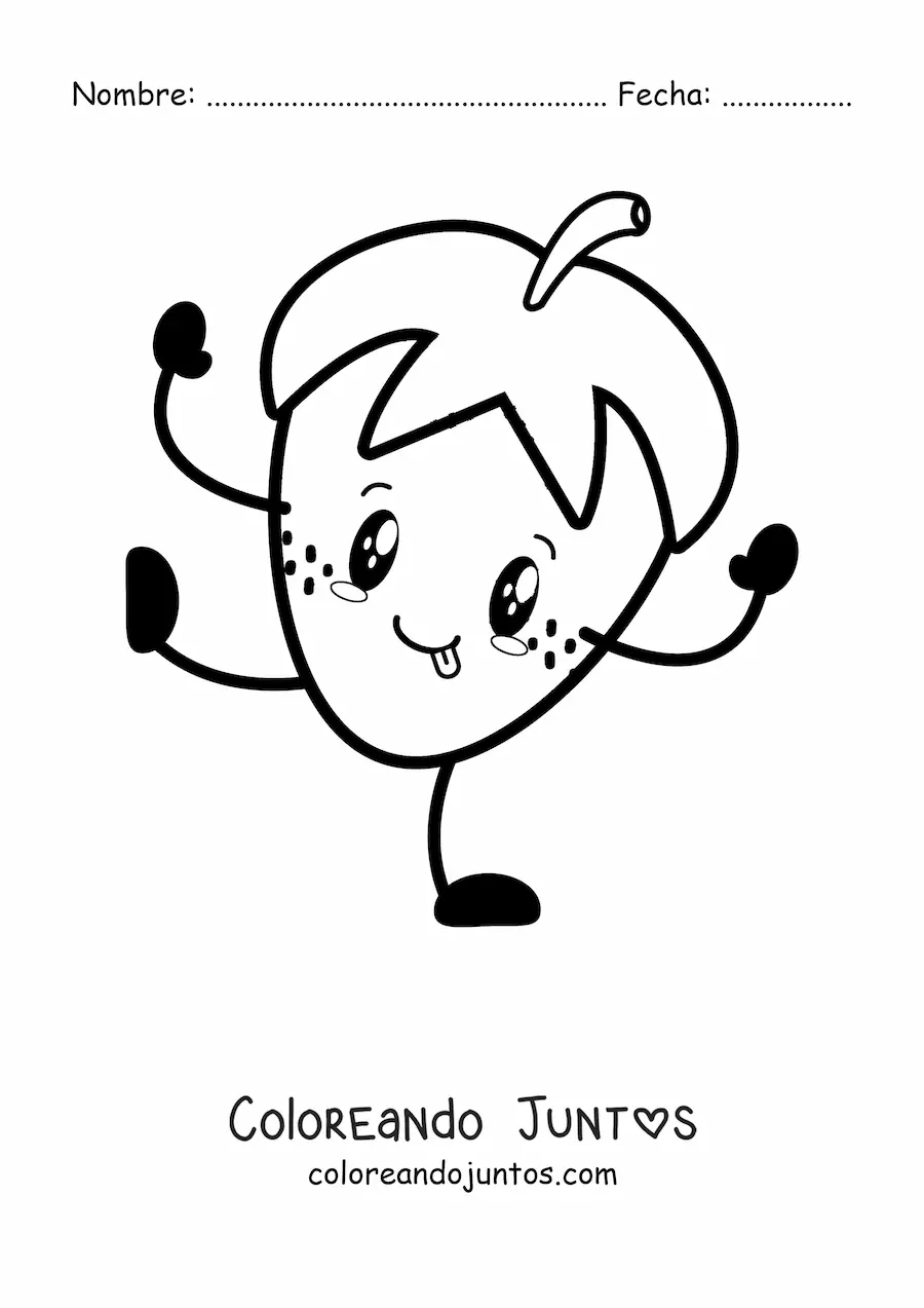Imagen para colorear de fresa animada