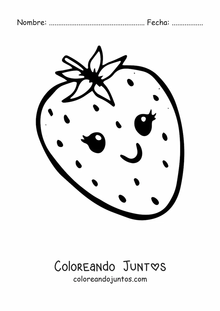 Imagen para colorear de fresa tierna