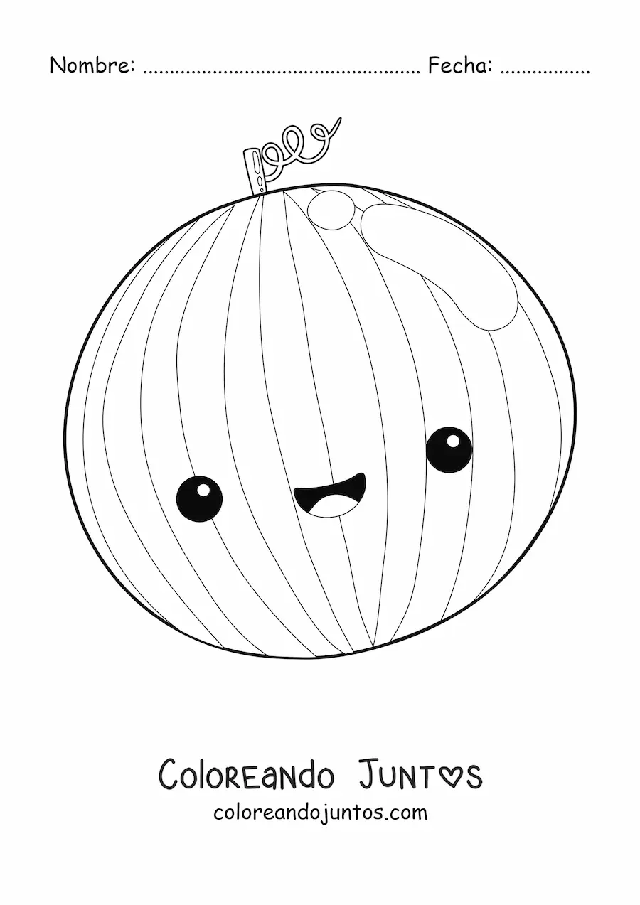 Imagen para colorear de sandía bonita