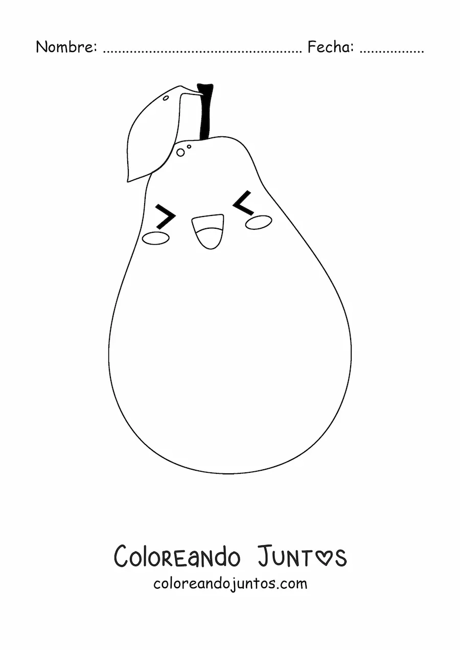 Imagen para colorear de pera tierna