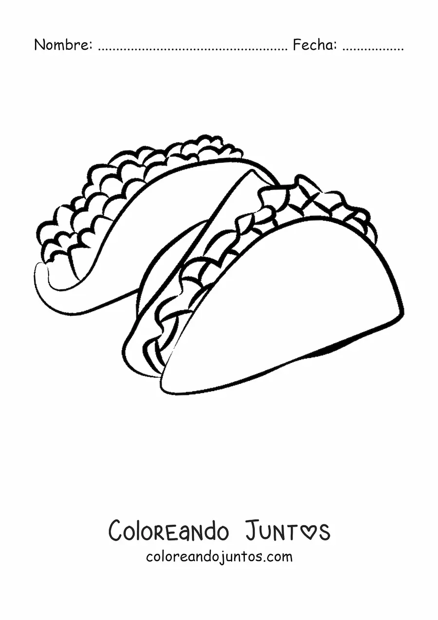 Imagen para colorear de dos tacos