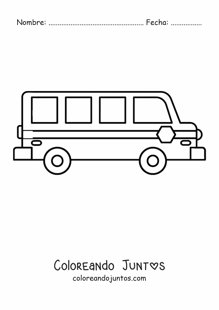 Imagen para colorear de un autobús escolar