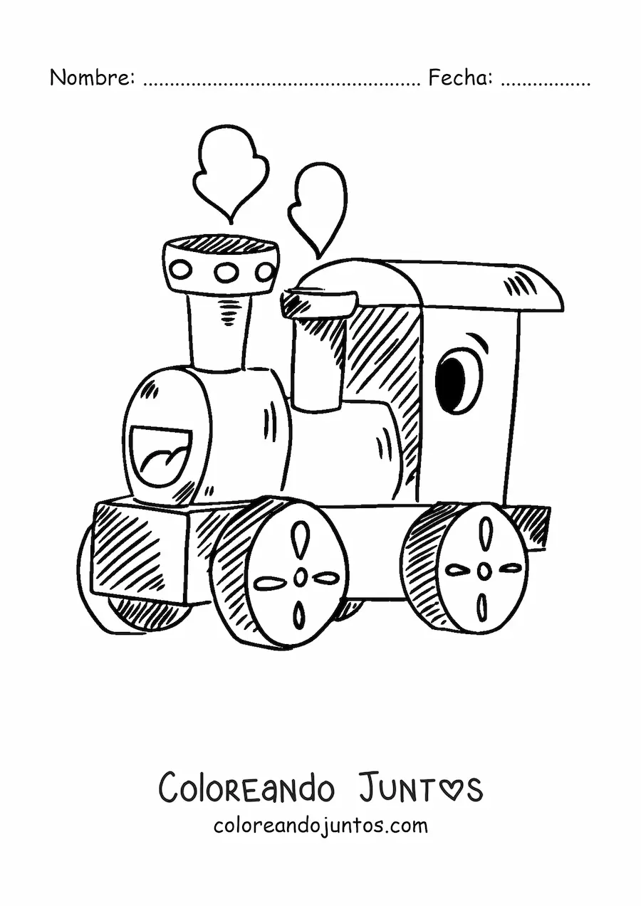 Imagen para colorear de tren animado