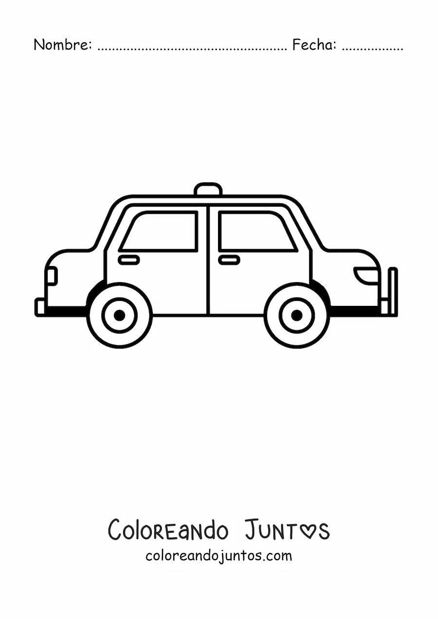 Imagen para colorear de un auto de la policía