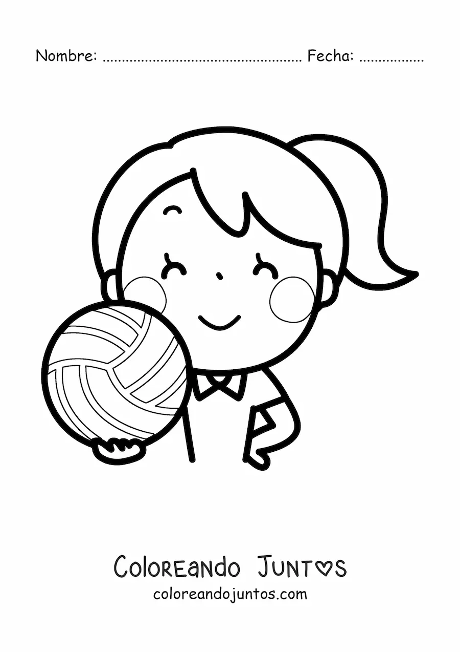 Imagen para colorear de voleibol femeniño