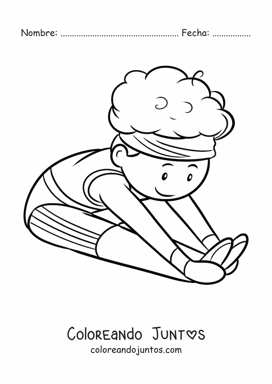 Imagen para colorear de niño gimnasta