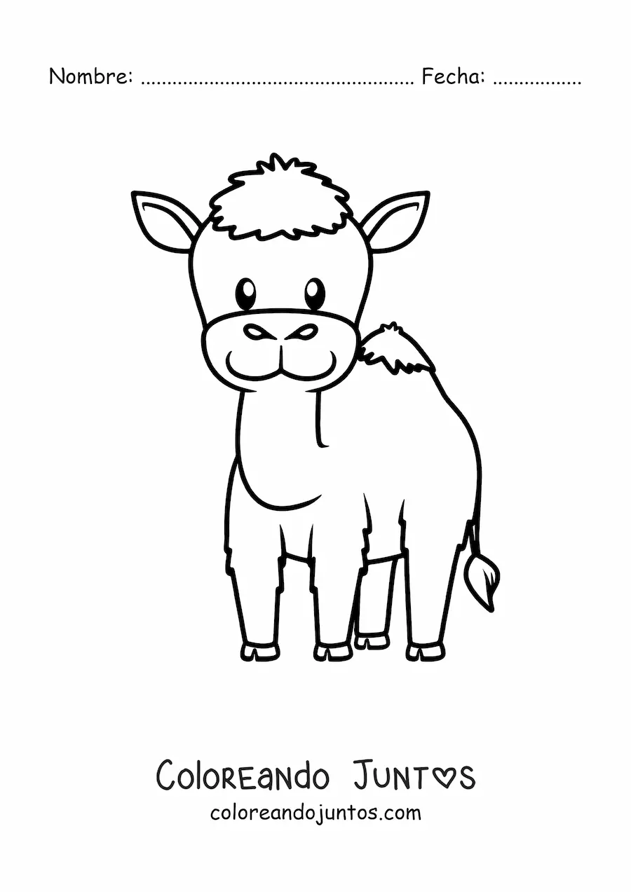 Imagen para colorear de dromedario animado