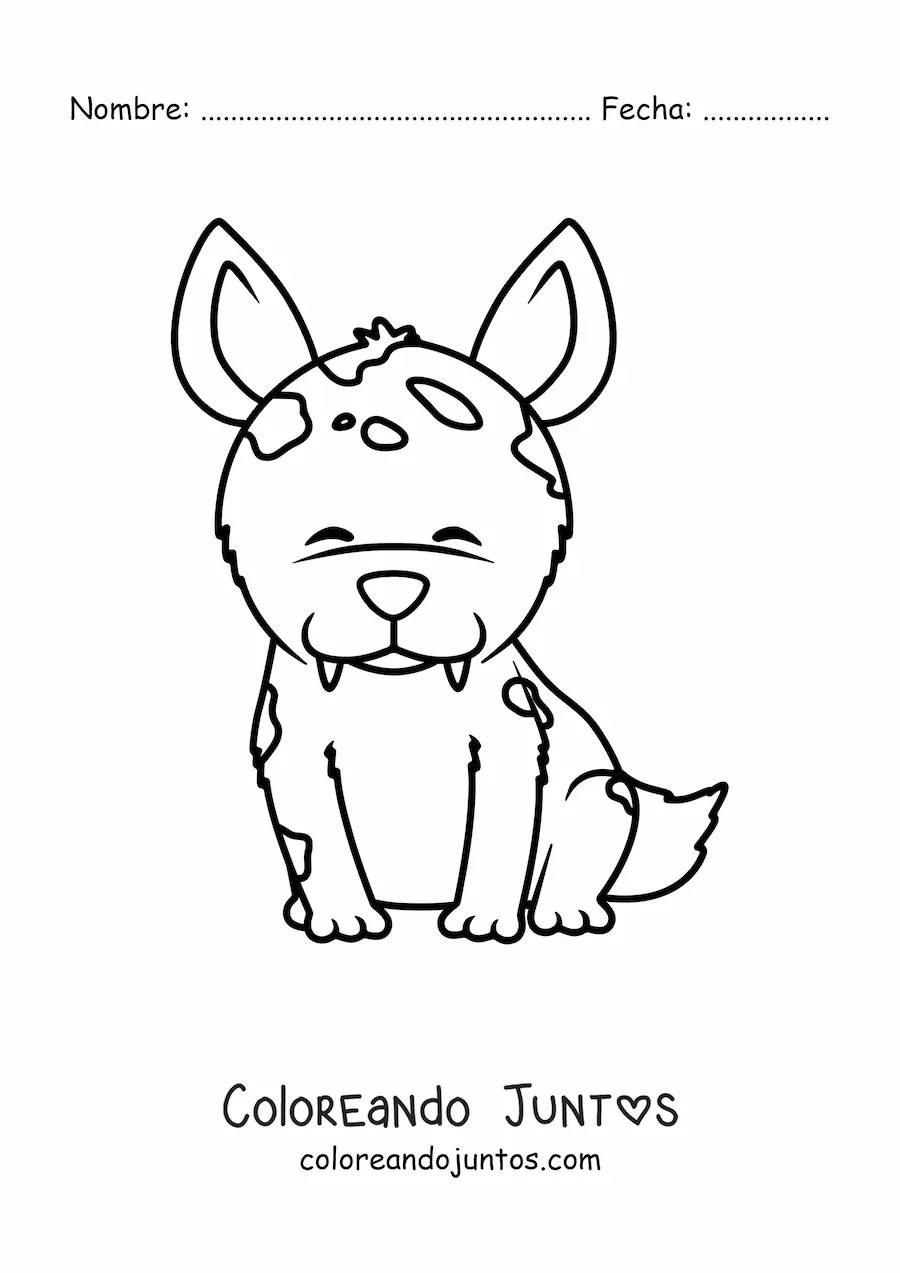 Imagen para colorear de hiena animada