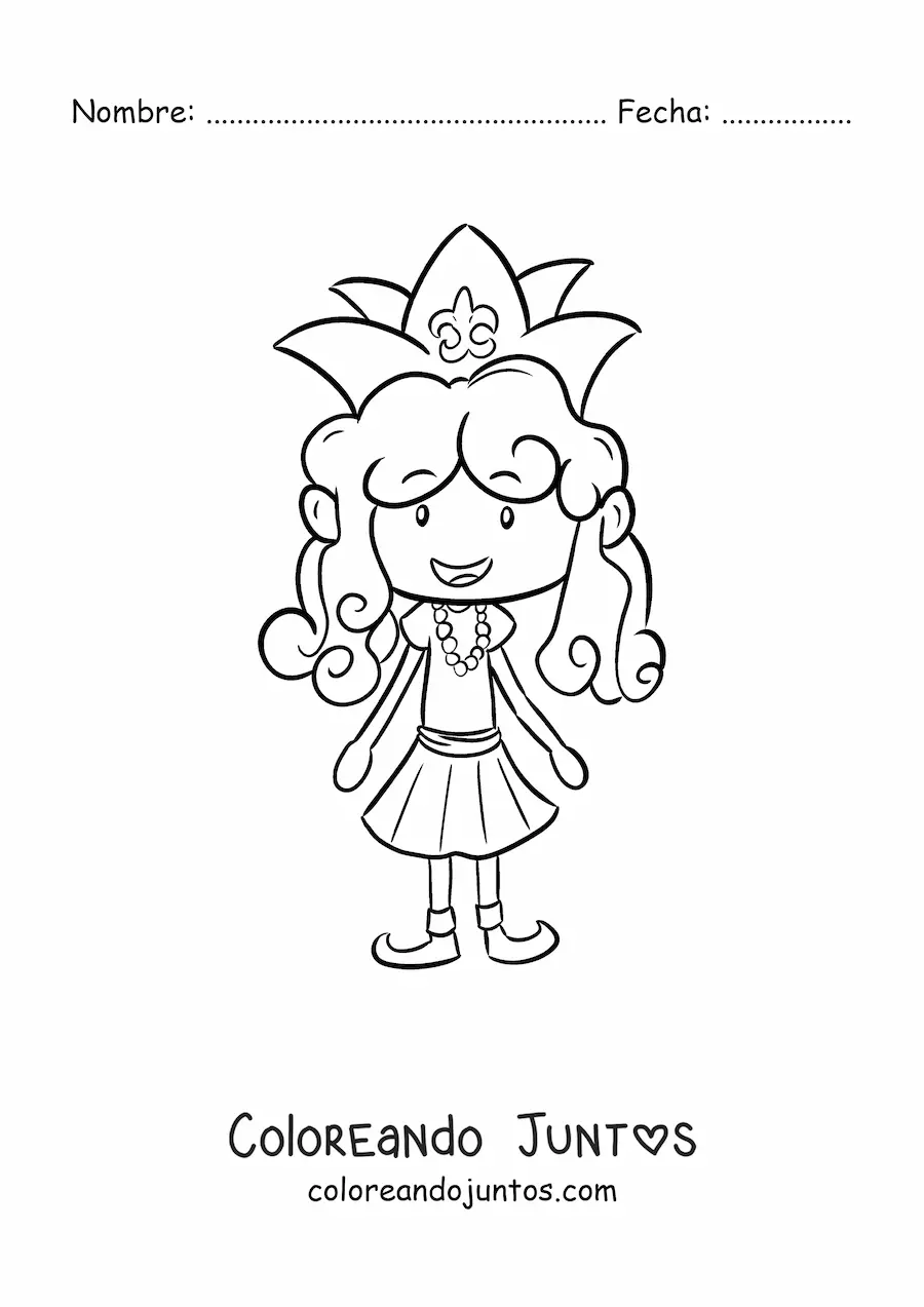 Imagen para colorear de reina del Carnaval