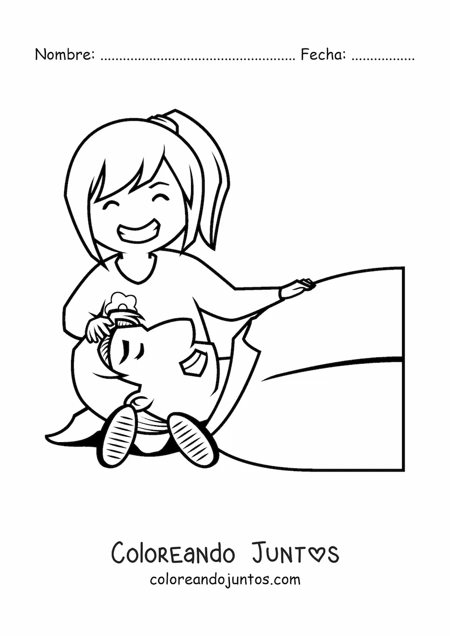 Imagen para colorear de padre e hija