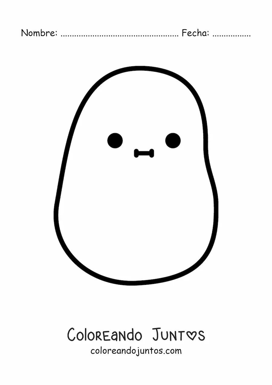 Imagen para colorear de papa kawaii