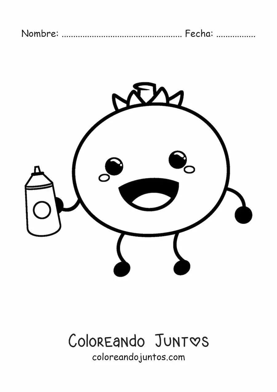 Imagen para colorear de caricatura de un tomate