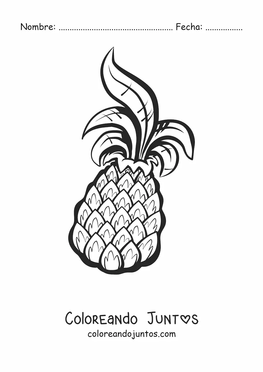 Imagen para colorear de una piña