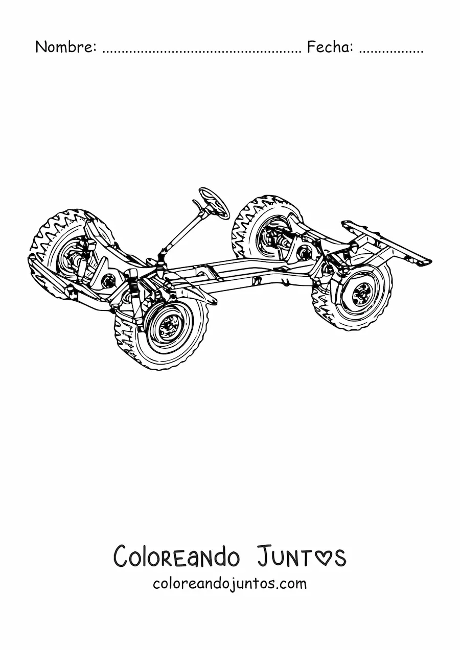 Imagen para colorear del chasis de un auto