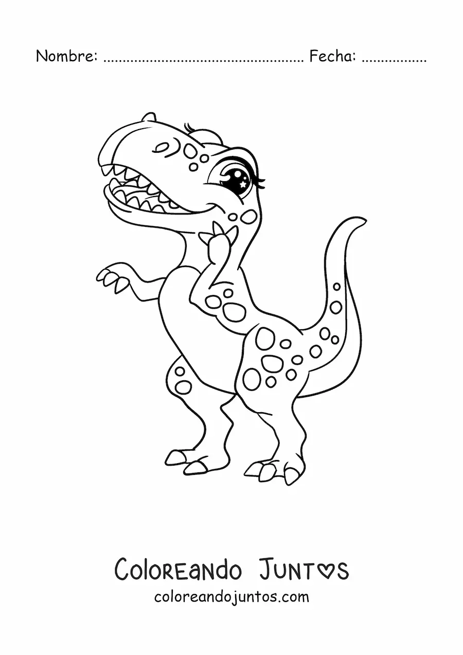 Imagen para colorear de tiranosaurio rex hembra