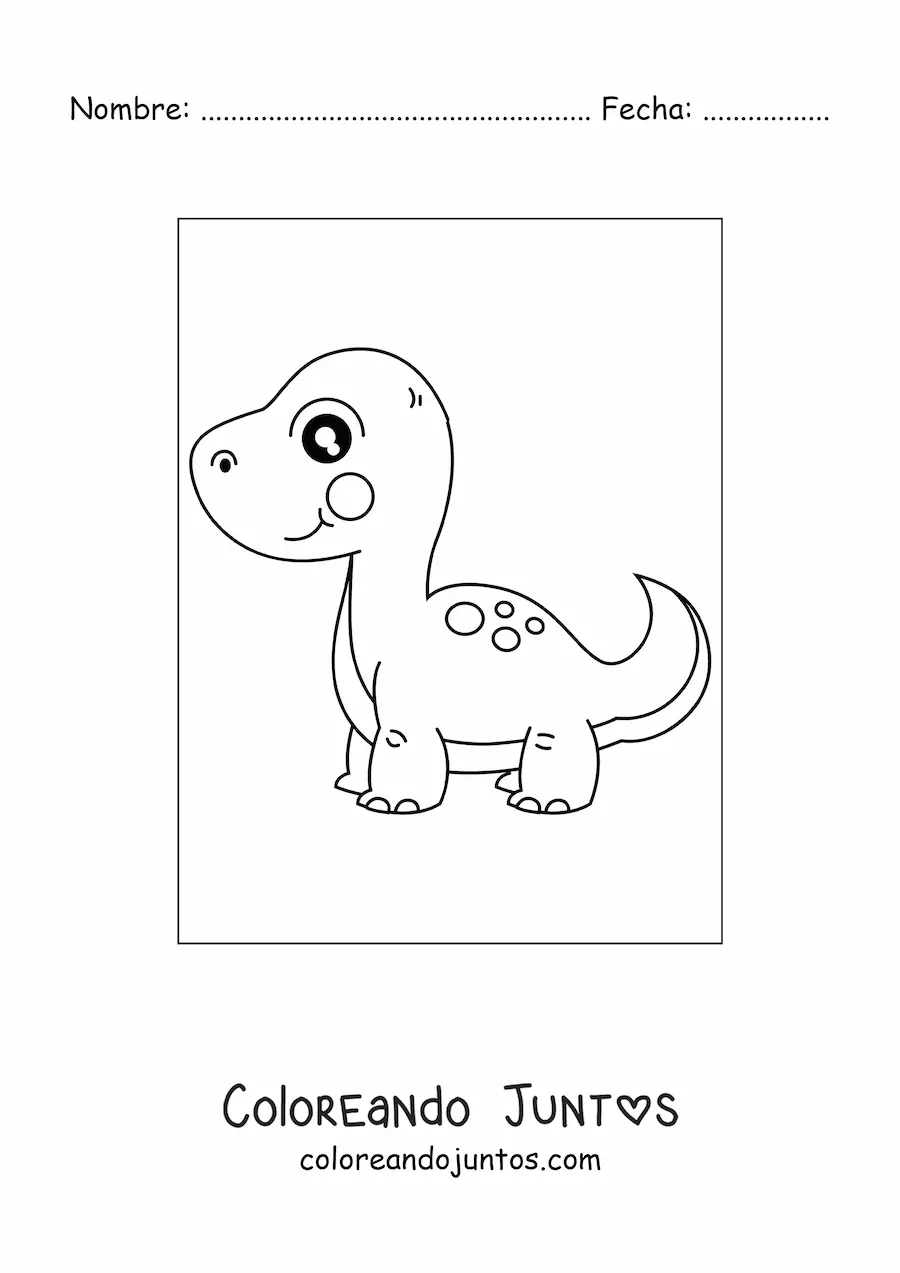 Imagen para colorear de dinosaurio bebé tierno grande